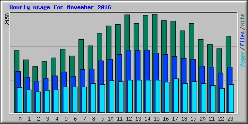 Hourly usage for November 2016