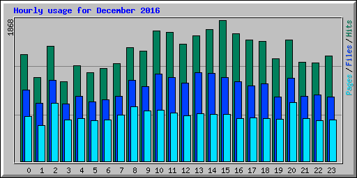 Hourly usage for December 2016