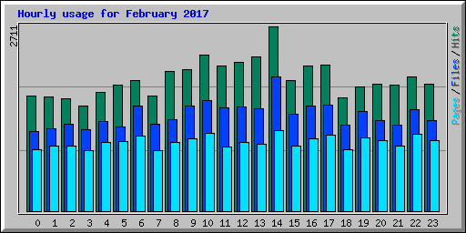 Hourly usage for February 2017