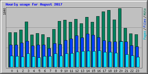 Hourly usage for August 2017